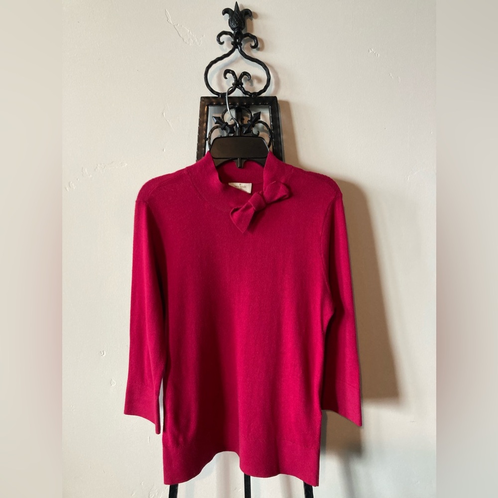 Kate Spade light red Cashmere sweater with bow 🎀